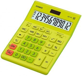 Калькулятор настольный Casio GR-12, 12 разрядов, салатовый