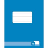 Тетрадь А5 12л узкая линия №3 двухцветная, обложка мелованный картон, голубая