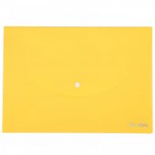 Папка-конверт на кнопке DELI А4 180мкм жёлтая