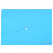 Папка-конверт на кнопке DELI А4 180мкм голубая