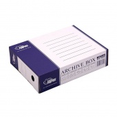 Короб архивный А4, 80 мм, разборный, картон, бело-синий