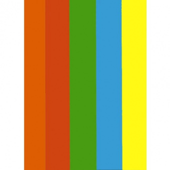 Бумага цветная DOUBLE А  80гр, А4, 5цветов*20листов интеснив  (оранжевый, красный, зеленый, синий,желтый) 100л.в пачке