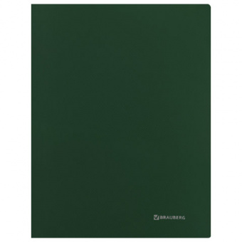 Папка с металлическим скоросшивателем и внутренним карманом BRAUBERG "Диагональ", темно-зеленая, до 100 листов, 0,6 мм