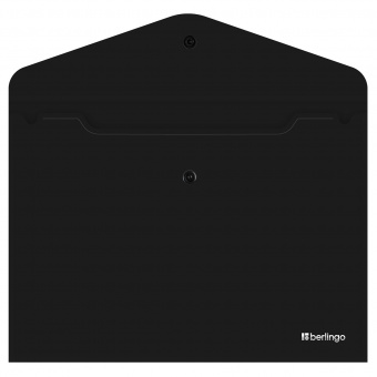 Папка-конверт на кнопке Berlingo "City Style", А4, 200мкм, непрозрачная, черная