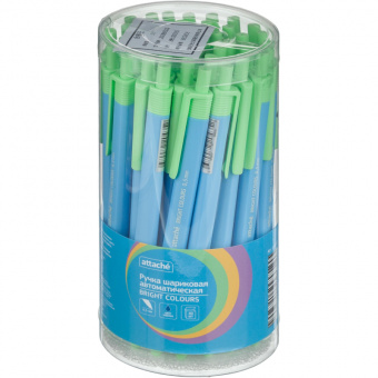 Ручка шариковая автоматическая Attache Bright colours корпус голуб/зел 0,5,масл,син