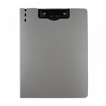 Папка-планшет с зажимом и крышкой Deli А4 полипропилен серый металлик