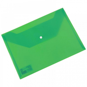 Папка-конверт DELI А4 120мкм прозрачная зелёная