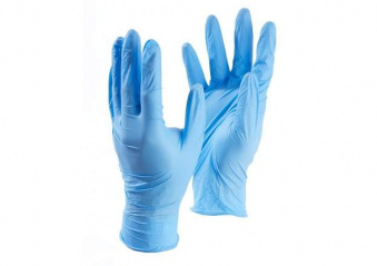 Перчатки смотровые нитриловые, голубые 50пар/упак., L