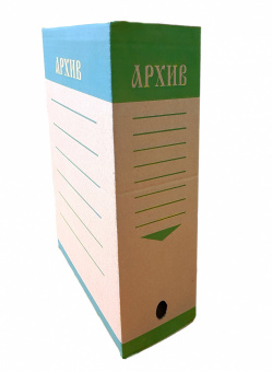 Короб архивный "ЭКО", 327 × 100 × 240 мм, сборный, зеленая печать