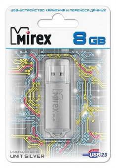 Флэш накопитель USB Mirex UNIT SILVER 8GB 